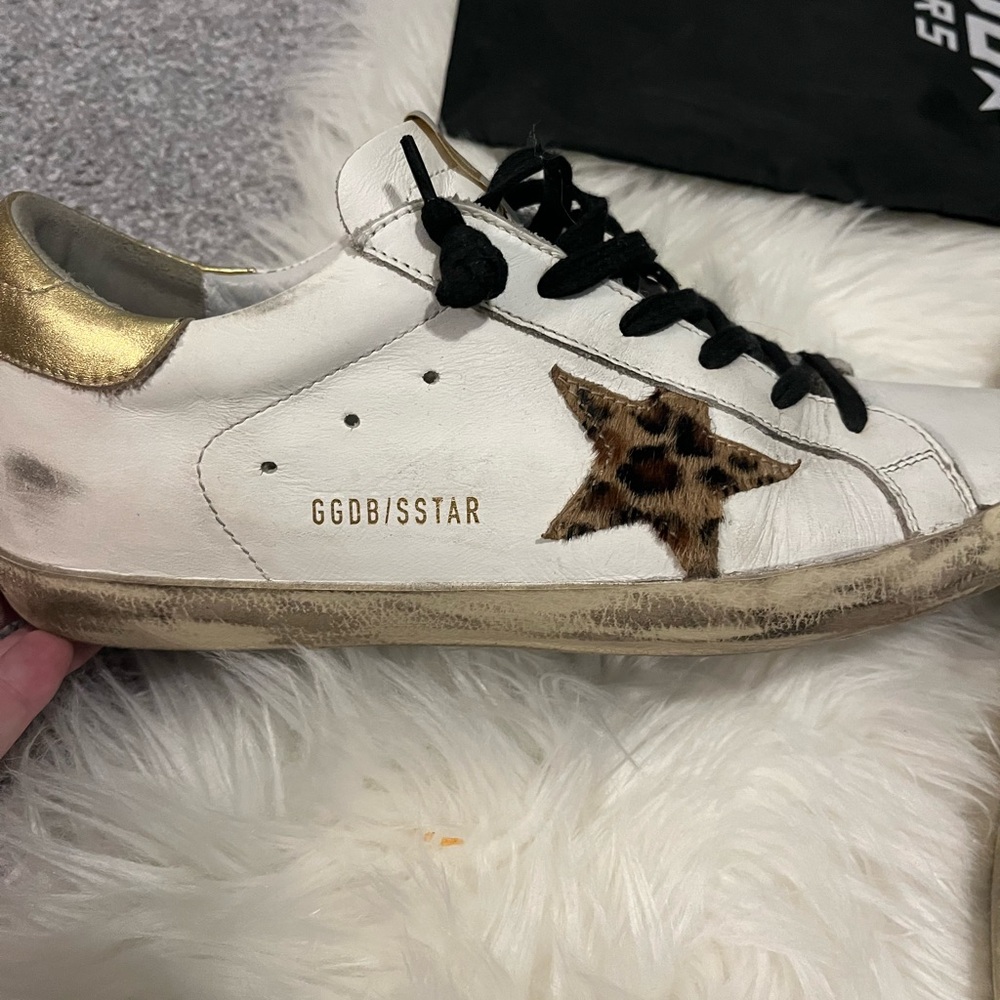 Golden Goose Super Star Sneakers Shoes Genuine Calf Hair Leather Authentic 41 - Picture 2 of 5